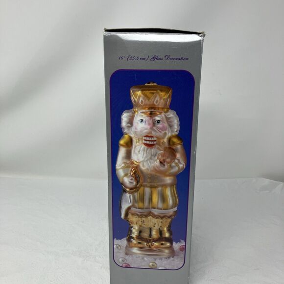 Vintage Hand Blown Glass Gold 10" Nutcracker by Peschka Christmas 1996 Figure - Picture 15 of 16